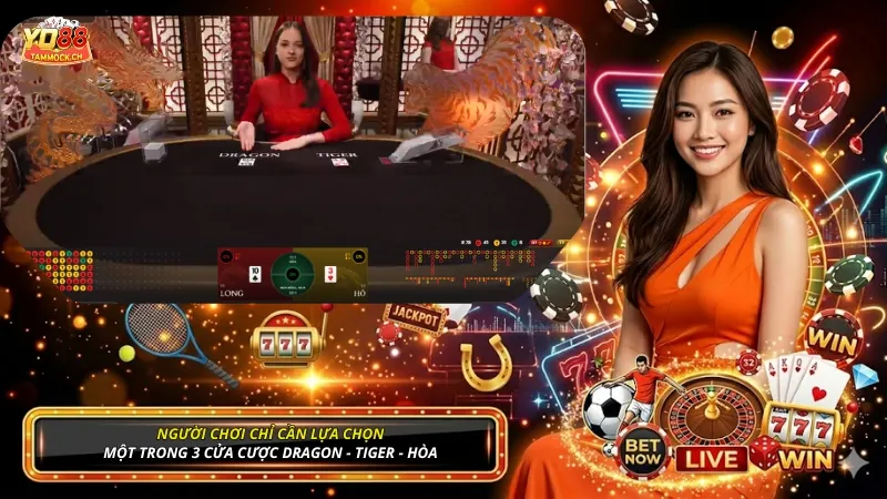 Người chơi chỉ cần lựa chọn một trong 3 cửa cược Dragon - Tiger - Hòa