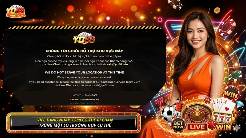 Việc đăng nhập YO88 có thể bị chặn trong một số trường hợp cụ thể
