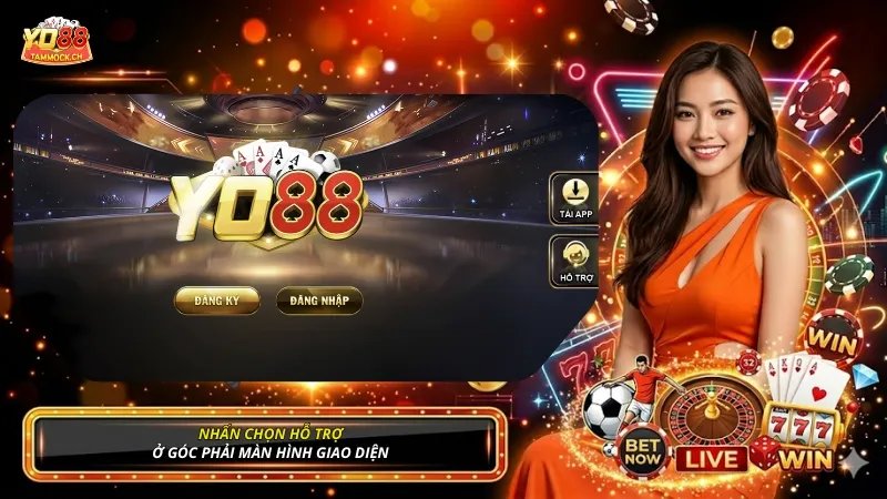 Nhấn chọn Hỗ trợ khi quên mật khẩu đăng nhập YO88