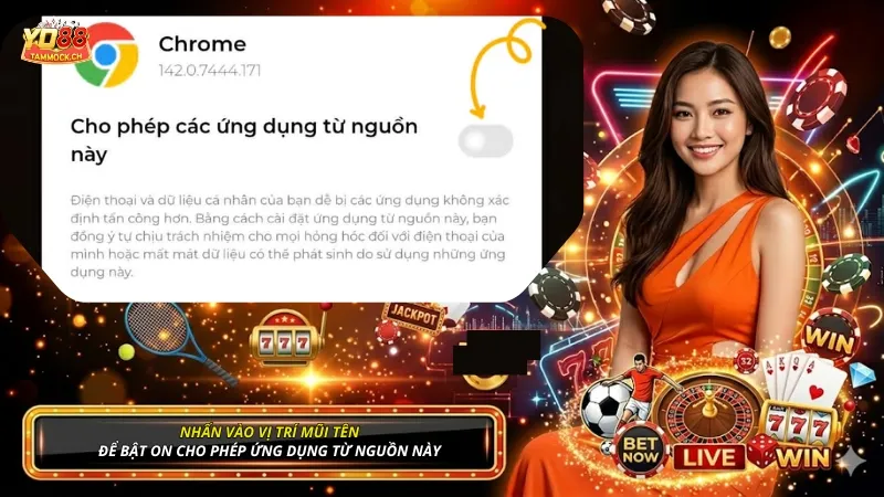 Nhấn ON để YO88 có thể cài đặt trên thiết bị của bạn