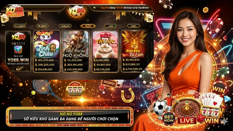 Nổ hũ YO88 sở hữu kho game đa dạng để người chơi chọn