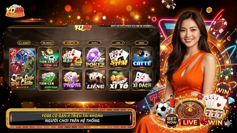 YO88 hiện có gần 4 triệu tài khoản người chơi
