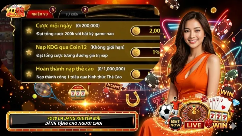 YO88 có nhiều khuyến mãi theo nhiều tầng khác nhau